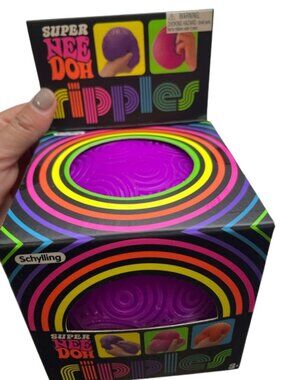 🌟 NEW 💜 NeeDoh Super Ripples – Purple Super Size Squishy by Schylling 🌟 RARE!